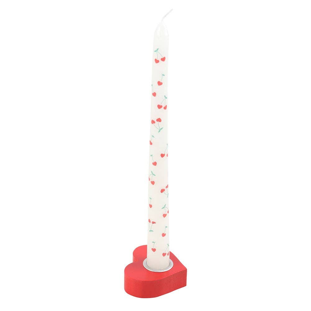 Red Love Heart Valentine's Day Taper Candle Holder