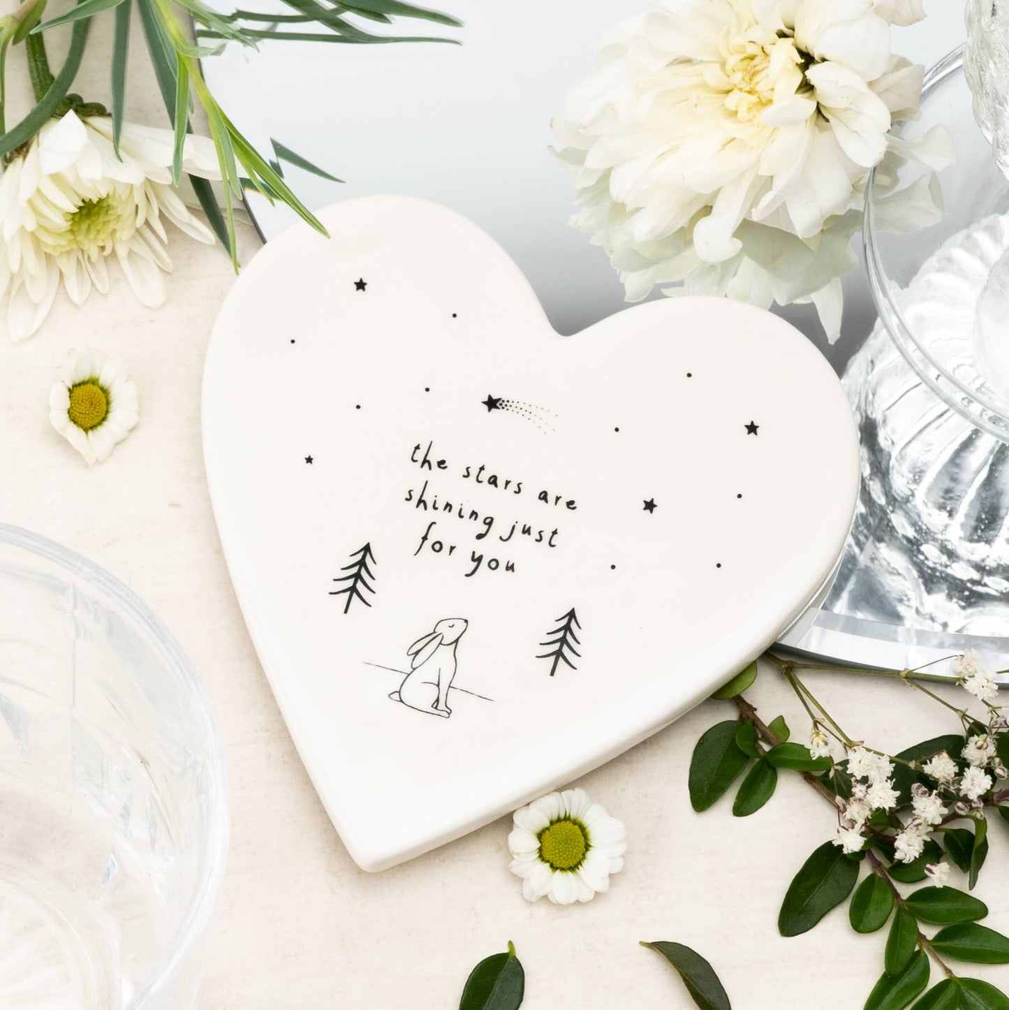 'Stars Are Shining' Heart Coaster