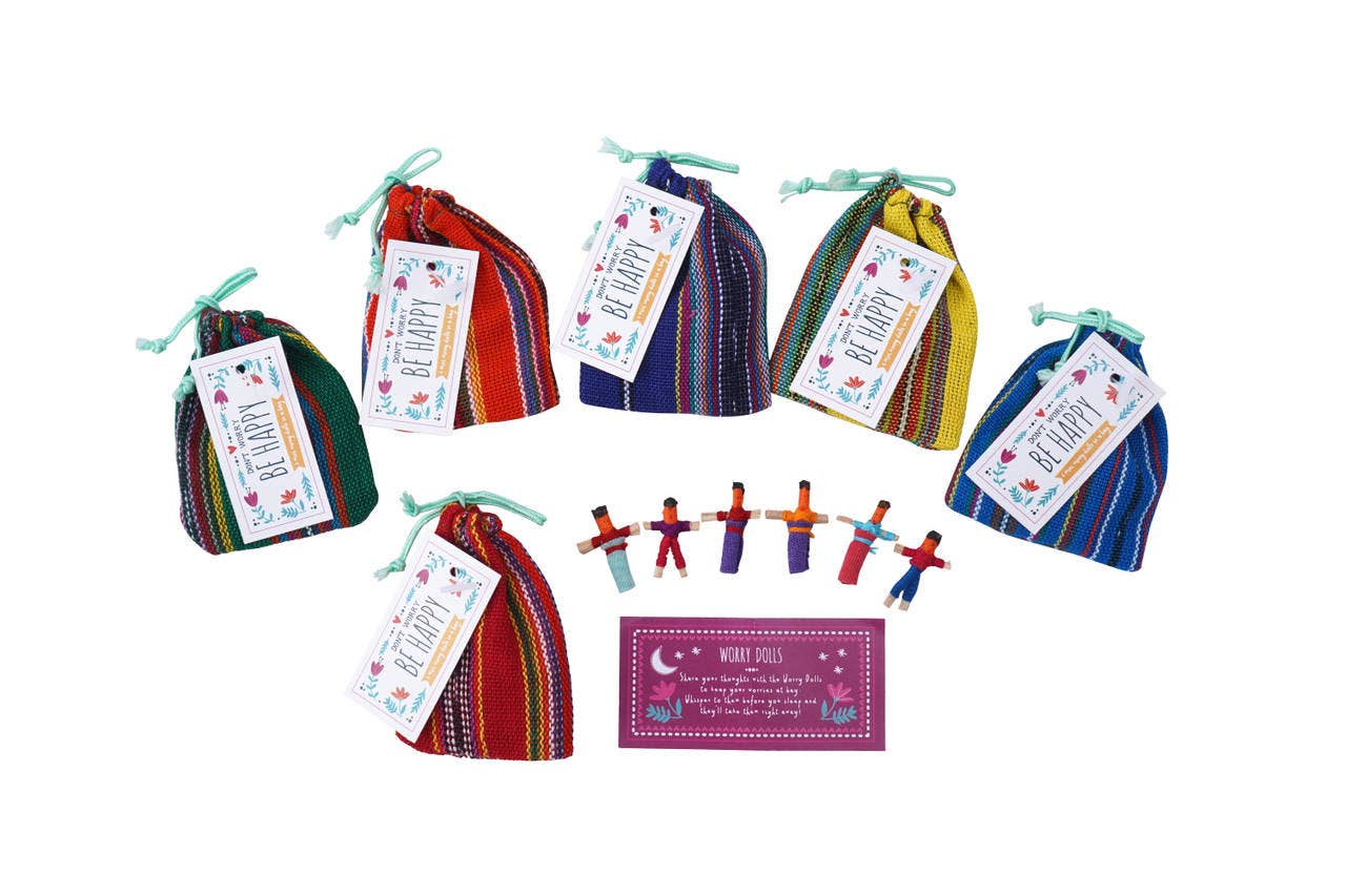 6 Mini Worry Dolls In Bag