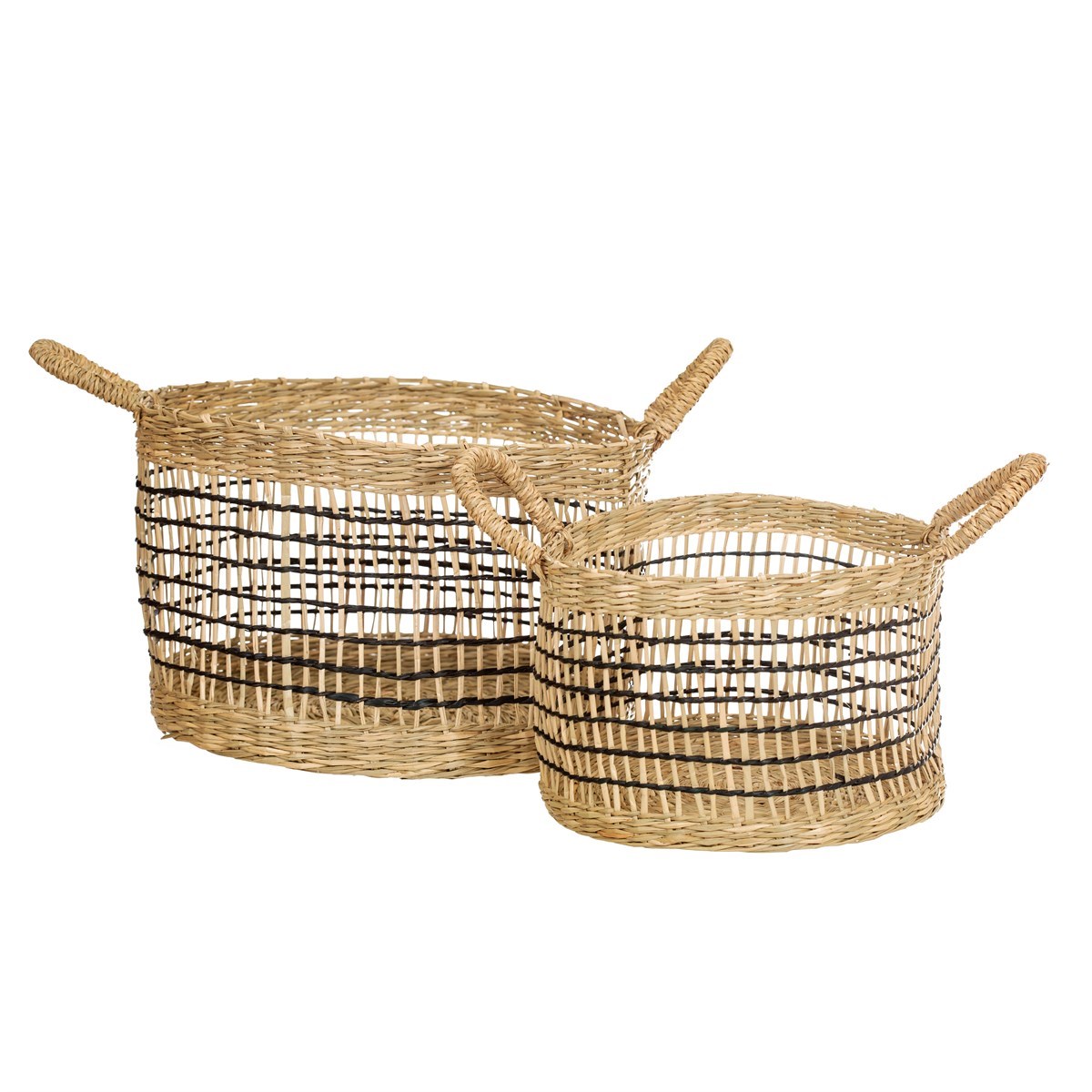Sea grass open weave baskets -set of 2