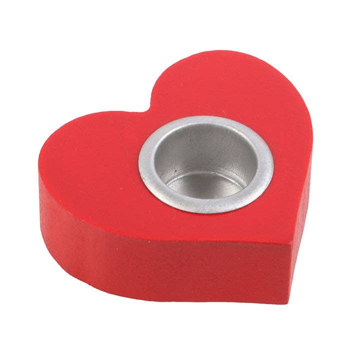 Red Love Heart Valentine's Day Taper Candle Holder