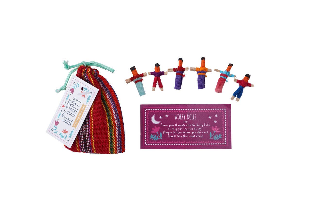 6 Mini Worry Dolls In Bag