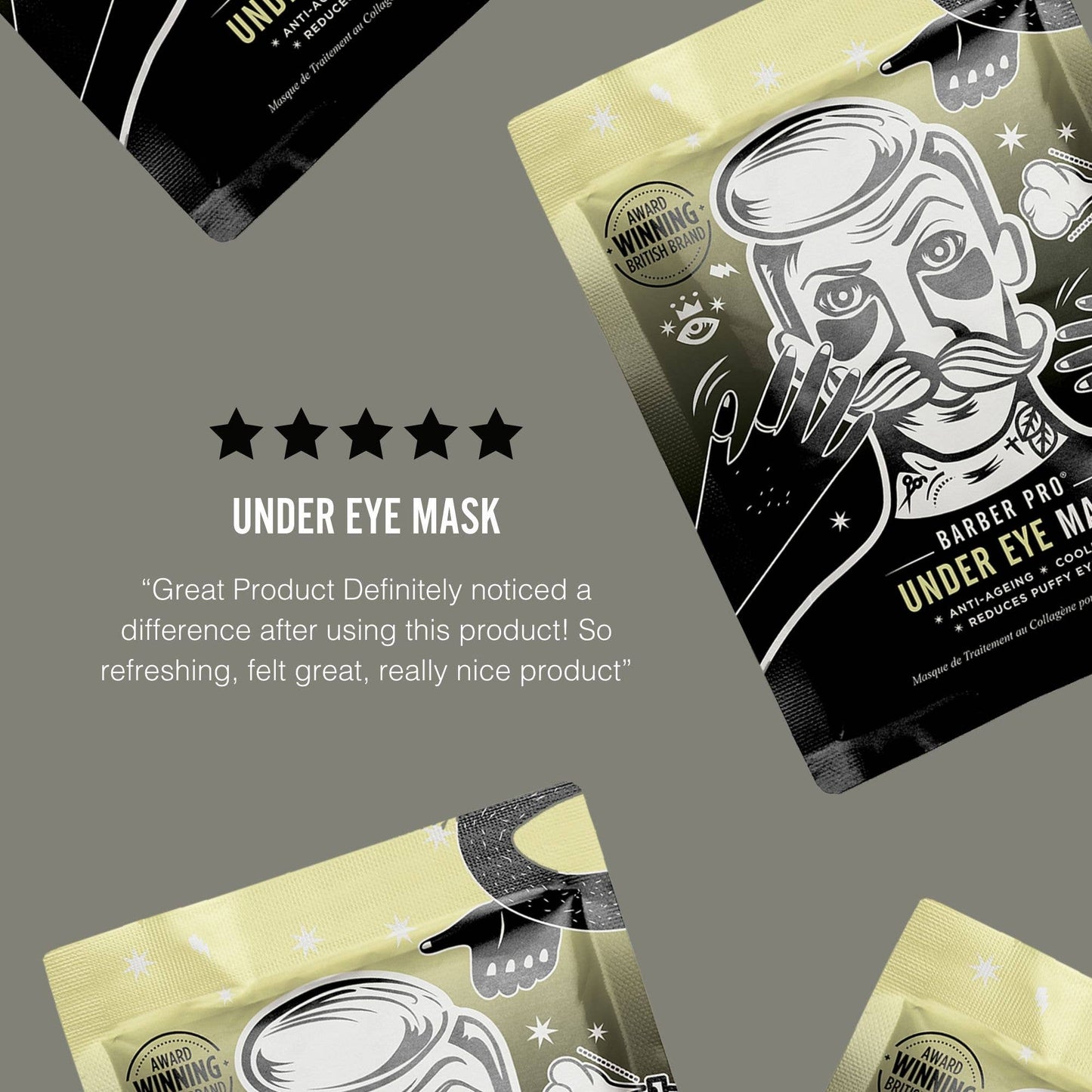 BARBER PRO Under Eye Mask - 3 pairs in a pouch!