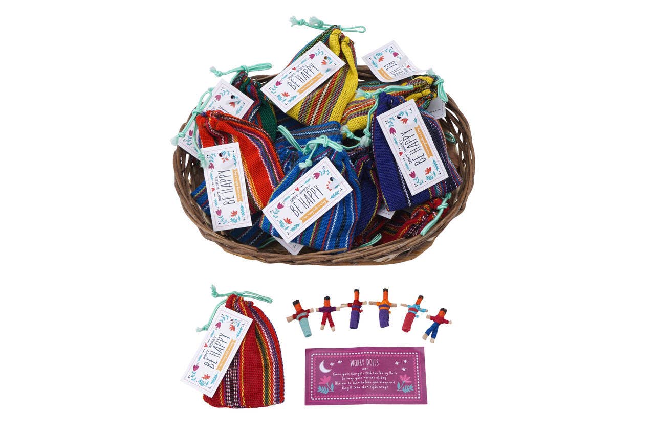 6 Mini Worry Dolls In Bag