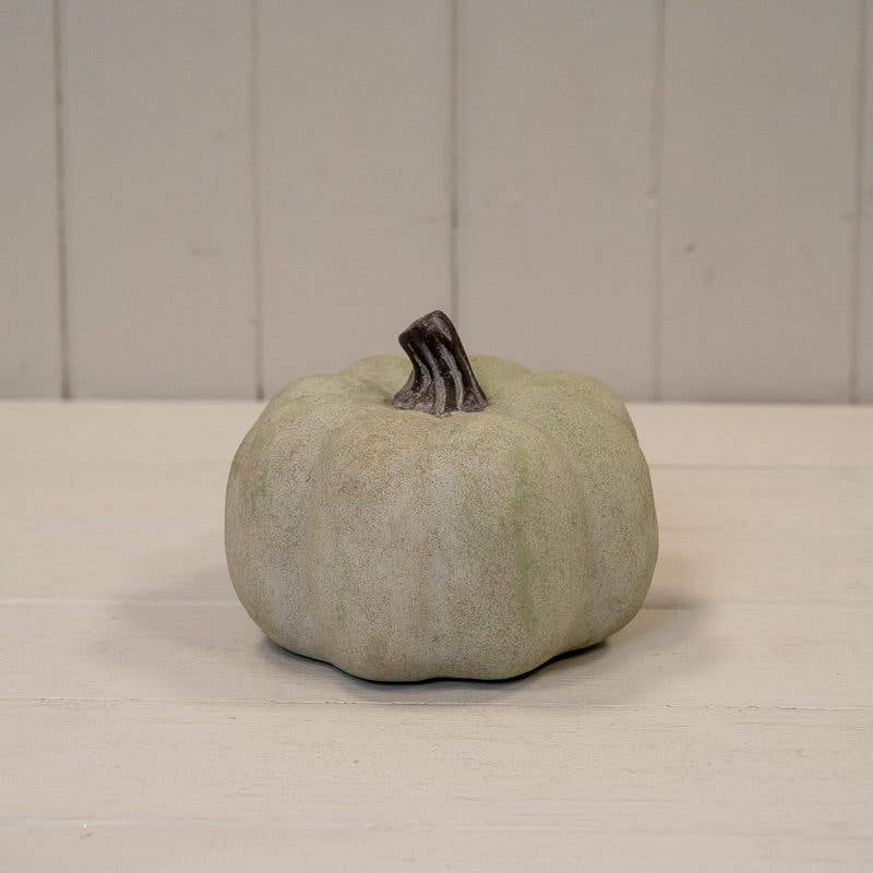 Dusty Green Small Ceramic Pumpkin Ornament