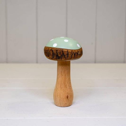 Green Wooden Mushroom Decoration