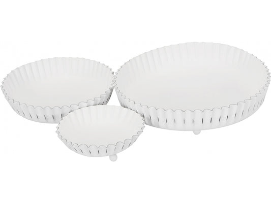 White Shabby Chic Bowls - Three Sizes