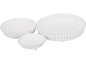White Shabby Chic Bowls - Three Sizes