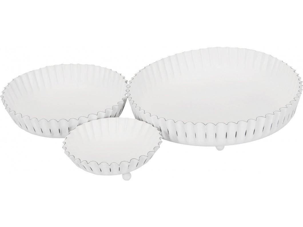 White Shabby Chic Bowls - Three Sizes