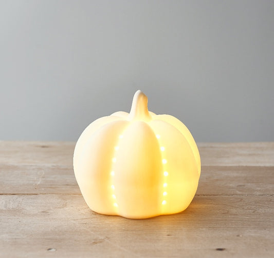 Ceramic LED Pumpkin, 11cm
