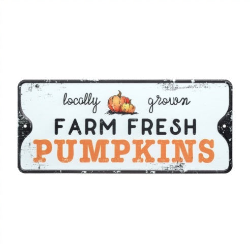 Farm Fresh Pumpkins Metal Sign 28cm