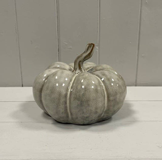 Beige Mottle Ceramic Pumpkin Decoration