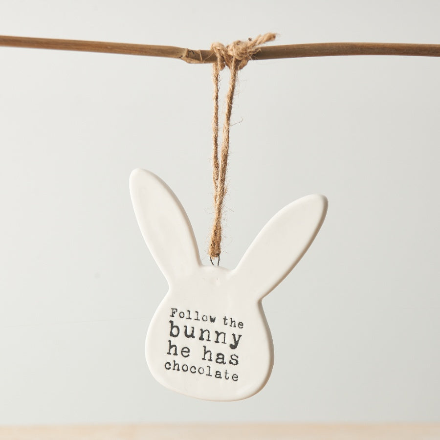 Follow The Bunny Ceramic Hanger