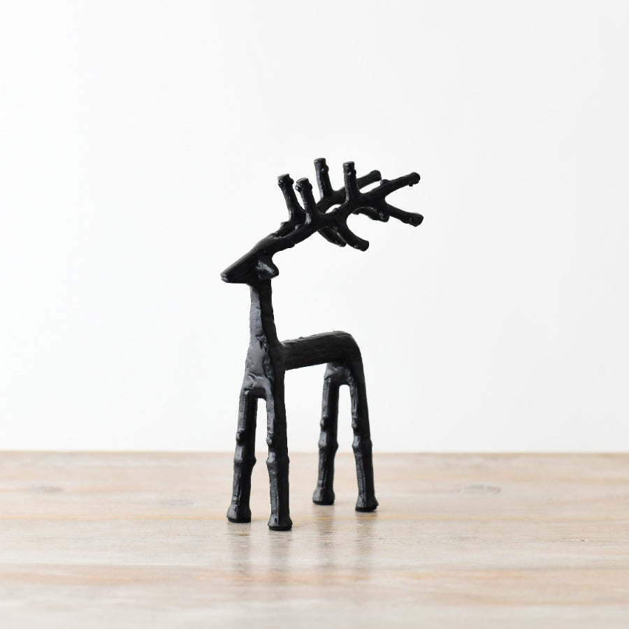 23cm Black Metal Reindeer