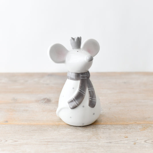 Ceramic Mouse with Crown and Scarf Large