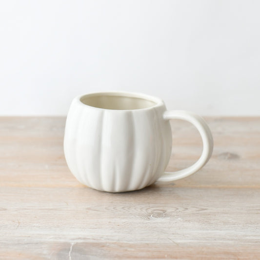 White Shaped Pumpkin Ceramic Mug