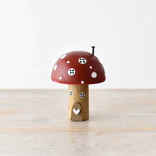 Dark Red Mushroom House 11cm