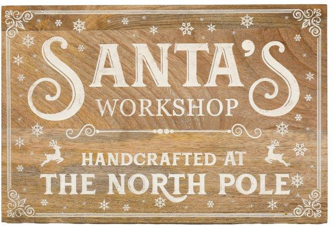 30cm Santa's Workshop Plaque