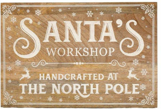 30cm Santa's Workshop Plaque