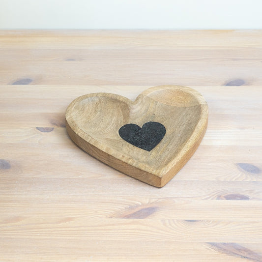 Large Heart Wood Tray