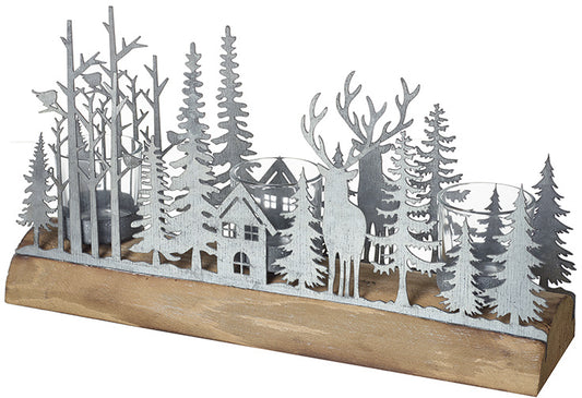 Metal Forest Scene T-light Holder