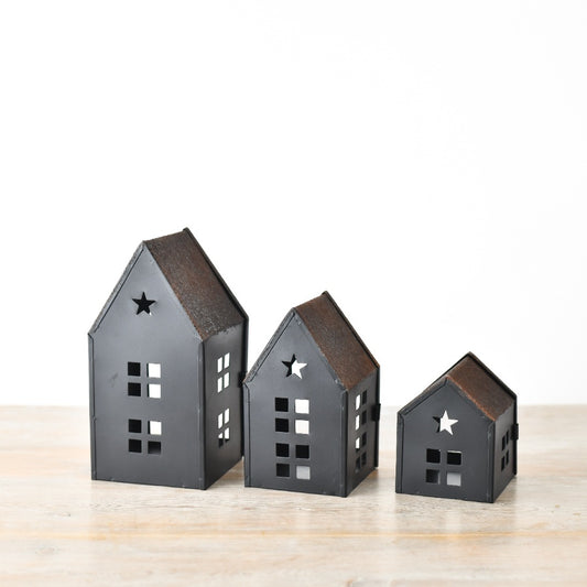 Star Black Metal Candle House - Two Options