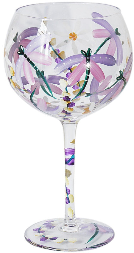 Dragonflies & Daises Gin Glass