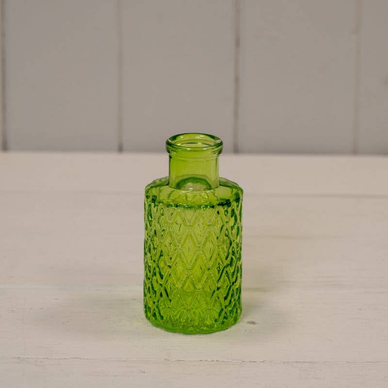 Emerald Green Mini Geometric Glass Bottle