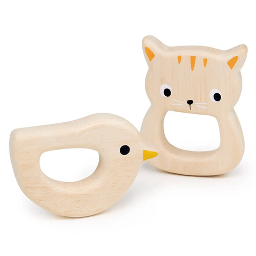 Set Of Two Sustainable Wooden Teethers
