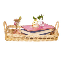 Load image into Gallery viewer, Decorative Rectangle Rattan Tray