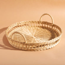 Load image into Gallery viewer, Decorative Round Rattan Tray