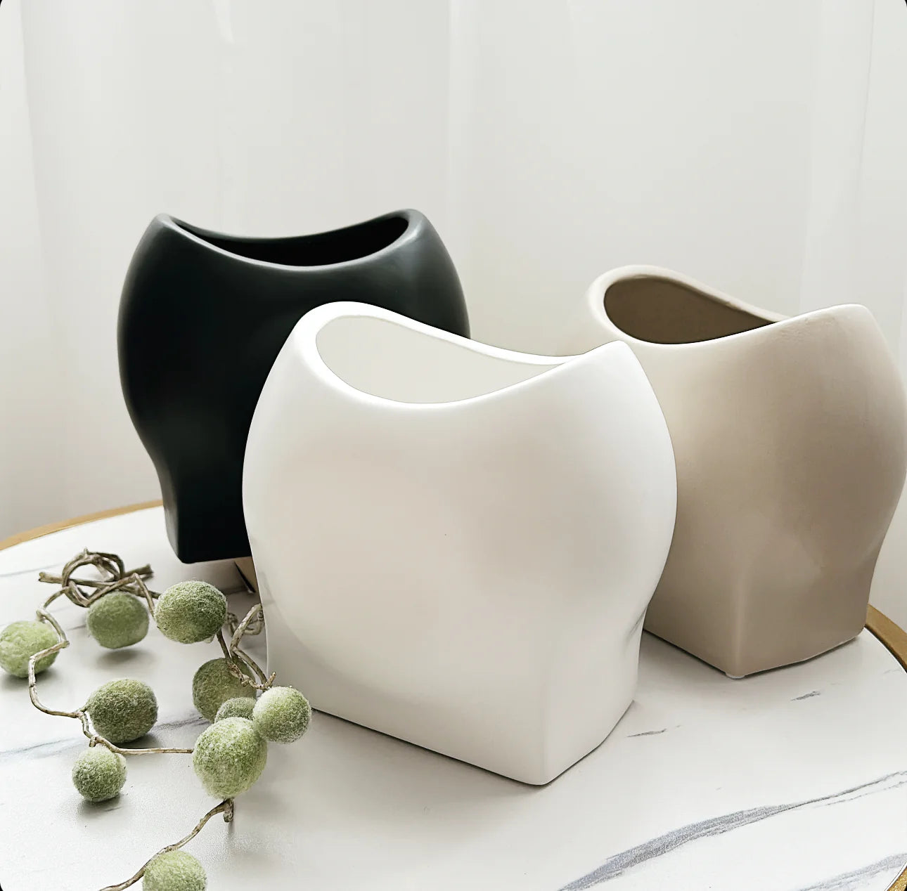 Poppy Matt Black Vase