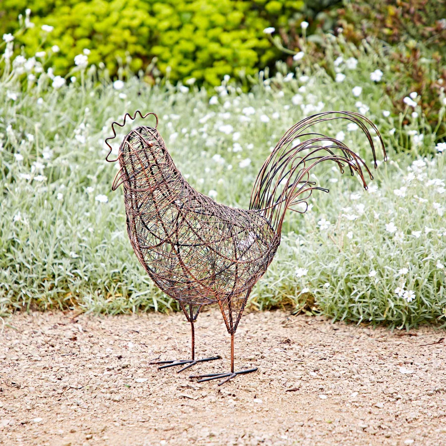 Handmade Metal Hen Garden Ornament