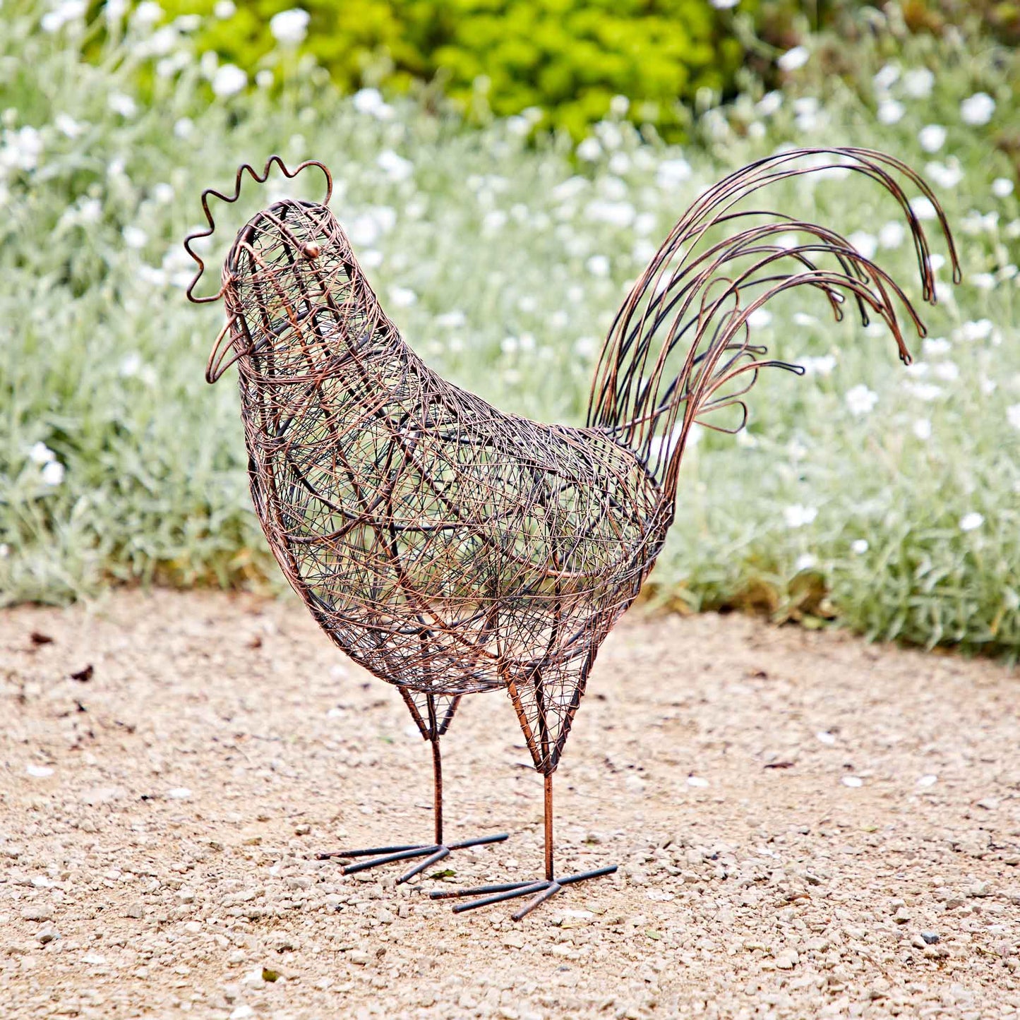 Handmade Metal Hen Garden Ornament