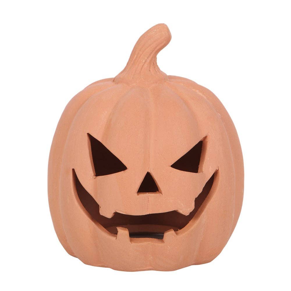 Terracotta Halloween Pumpkin Decoration - 12.5cm