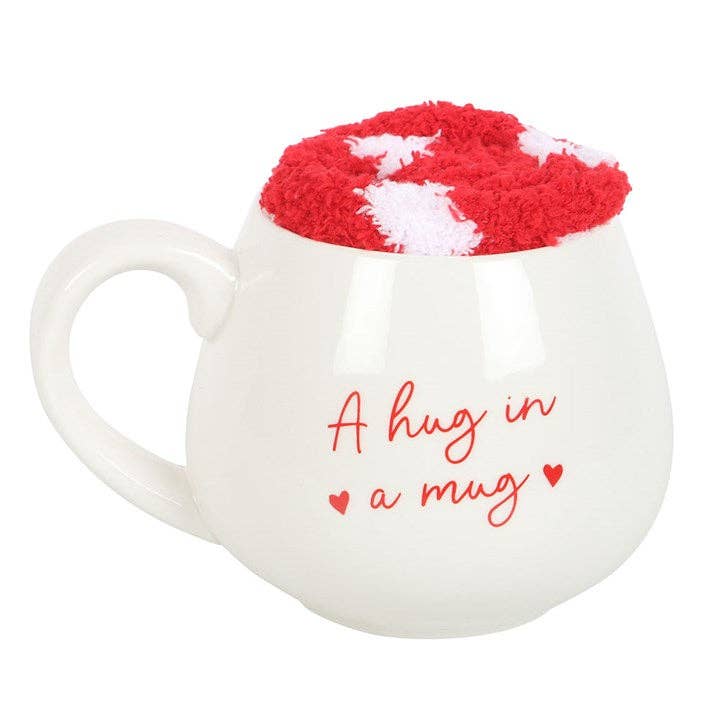 Hug in a Mug Valentine's Day Heart Mug and Socks Set