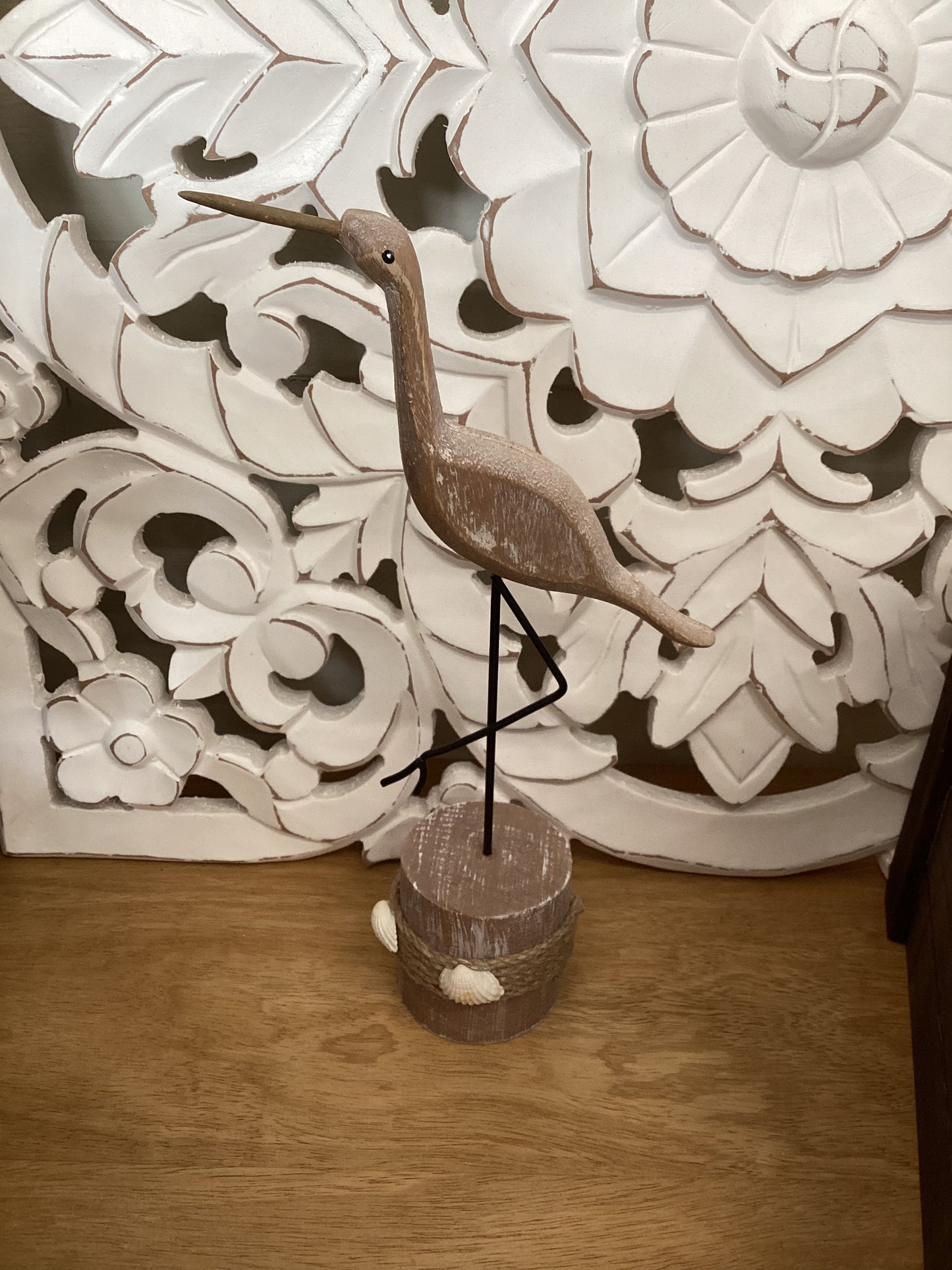 Wooden Stork Ornament