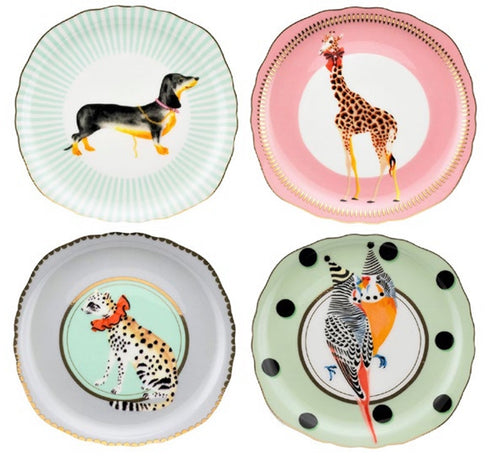 Yvonne Ellen Animal Tea Plates - Set Of Four