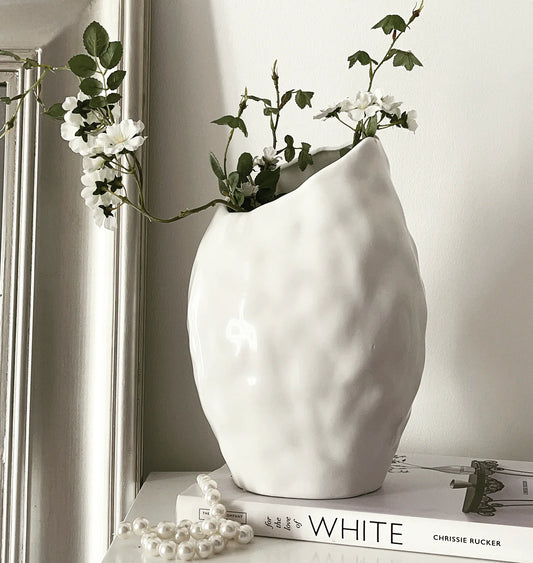 Sloan Ceramic White Vase