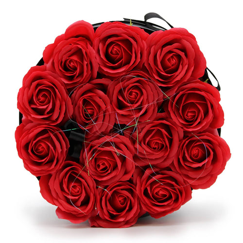 Soap Flower Gift Bouquet - 14 Red Roses
