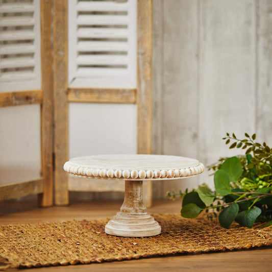 Mango Wood Bead Footed Tray