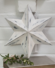 Load image into Gallery viewer, White Distressed Metal Hanging Star
