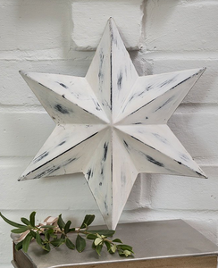 White Distressed Metal Hanging Star