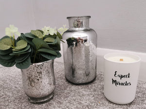 Silver Spatter Glass Vase