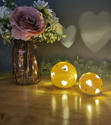 LED Ceramic Heart Globes - 2 Sizes