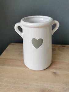 Ceramic Glazed Pots With Heart, Various Colours And Sizes