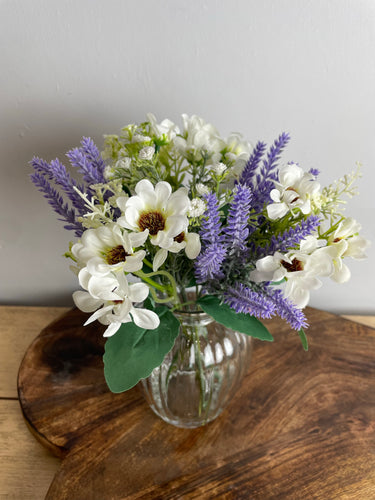 Lavender And Daisy Floral Arrangement In Vase
