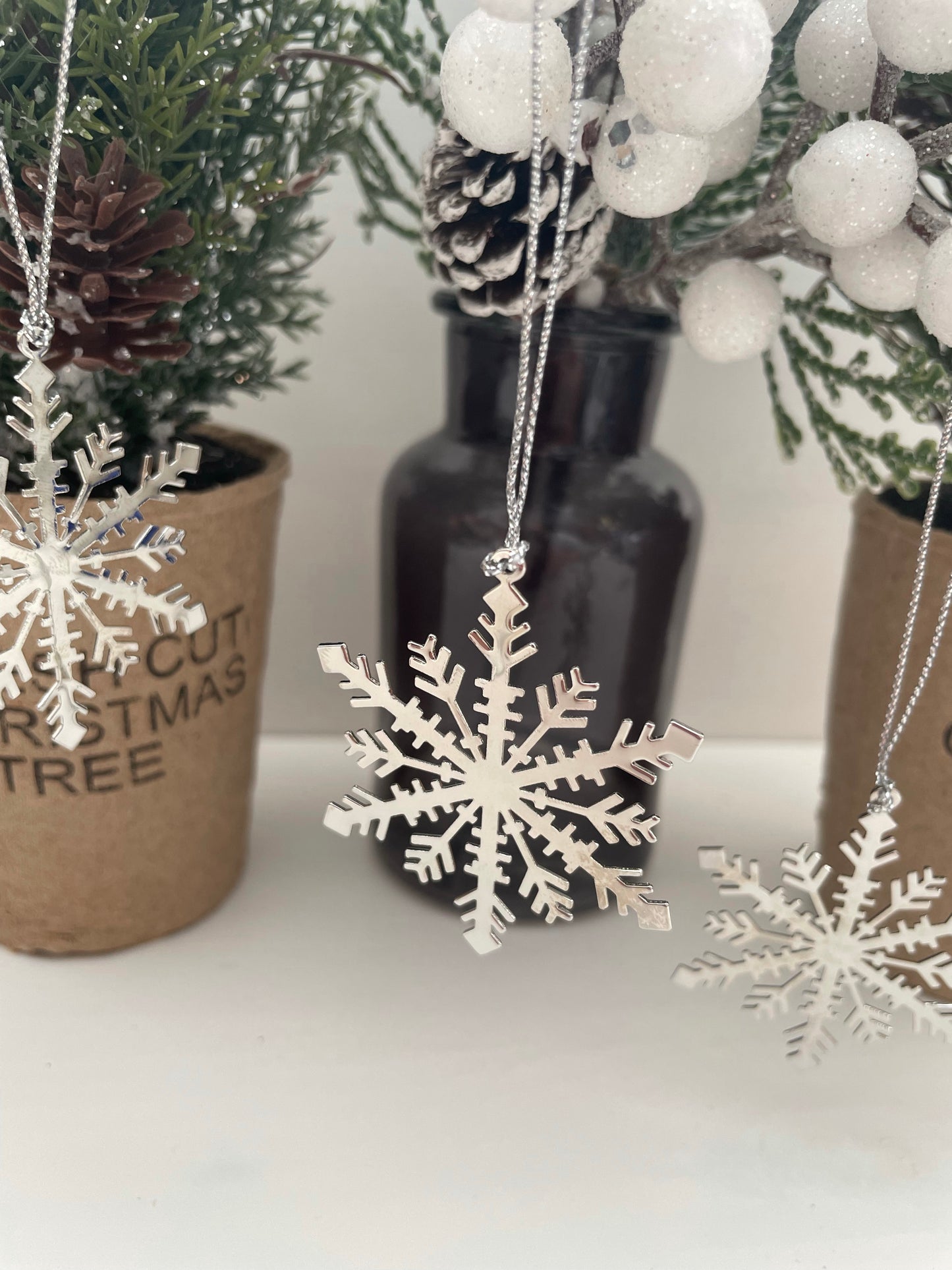 Set Of Four Snowflake Decorations - Three Options Available