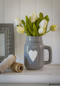Grey Jug With White Heart