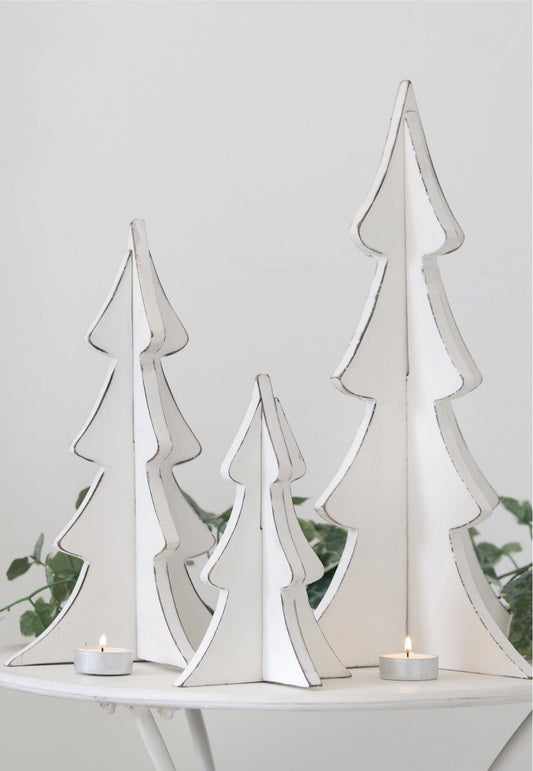 Wooden White Washed Christmas Trees - Three Options